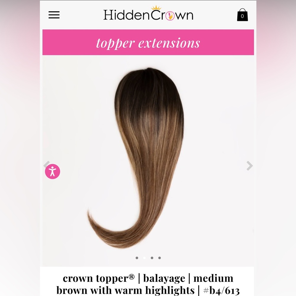 Hidden Crowns Balayage Hair Topper b4/613